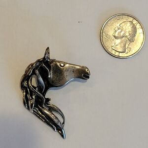 Silver Horse Head Brooch